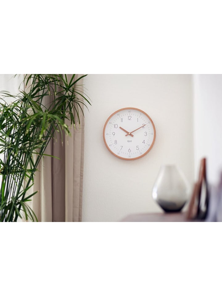 COFI 1453 Wanduhr mit Holzrahmen und Zeigern Ø31cm in Weiß günstig kaufen onesize