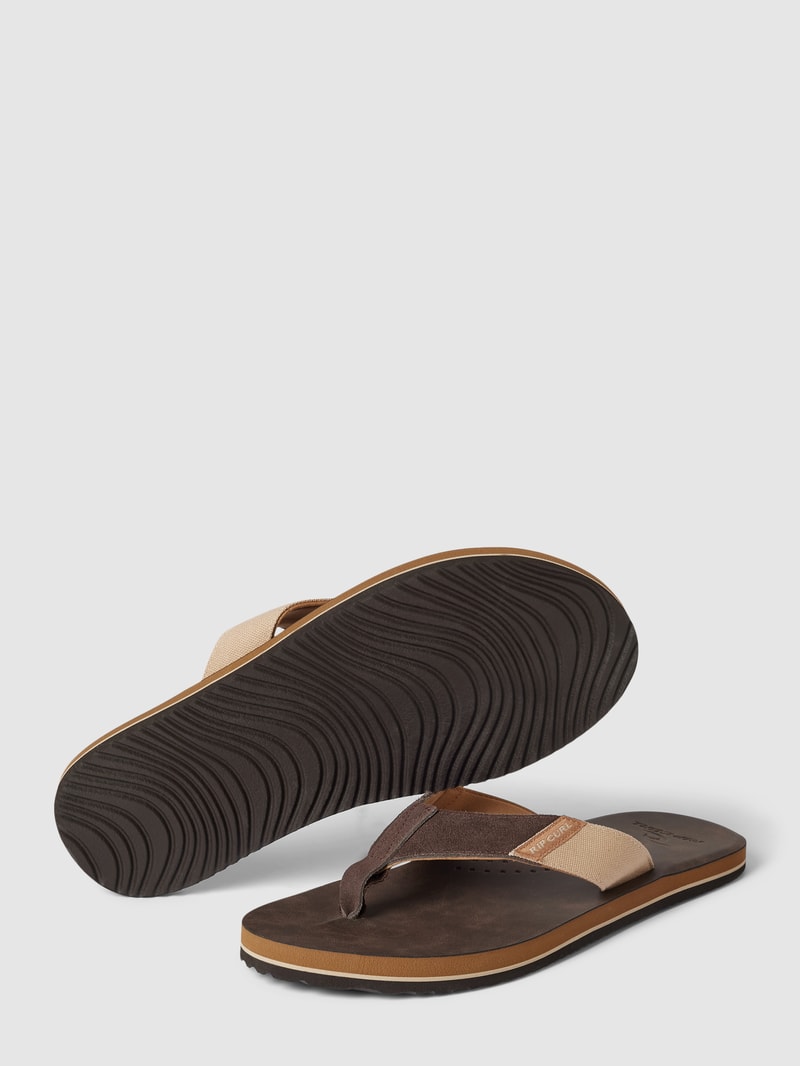 Zehentrenner mit Kontrast-Details Modell 'OXFORD' in haselnuss braun