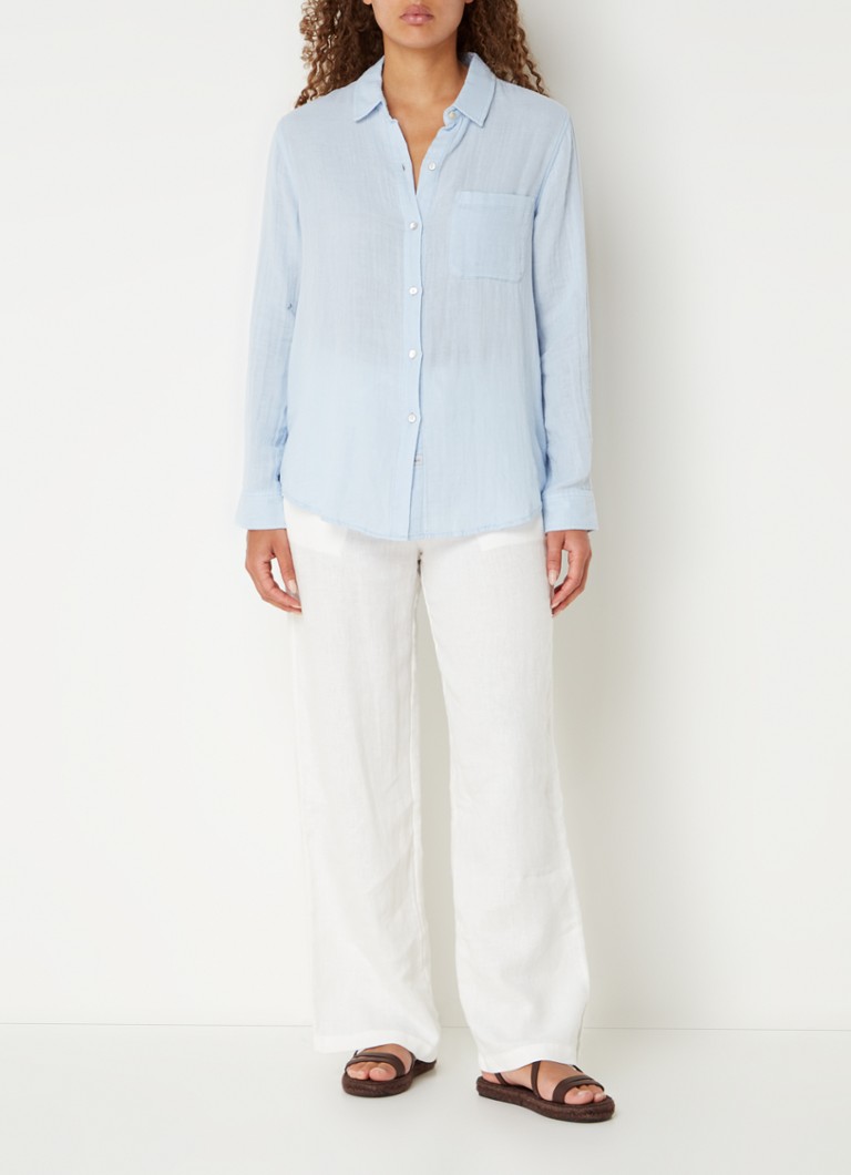 Rails  Emmie mid waist loose fit broek van linnen met steekzakken