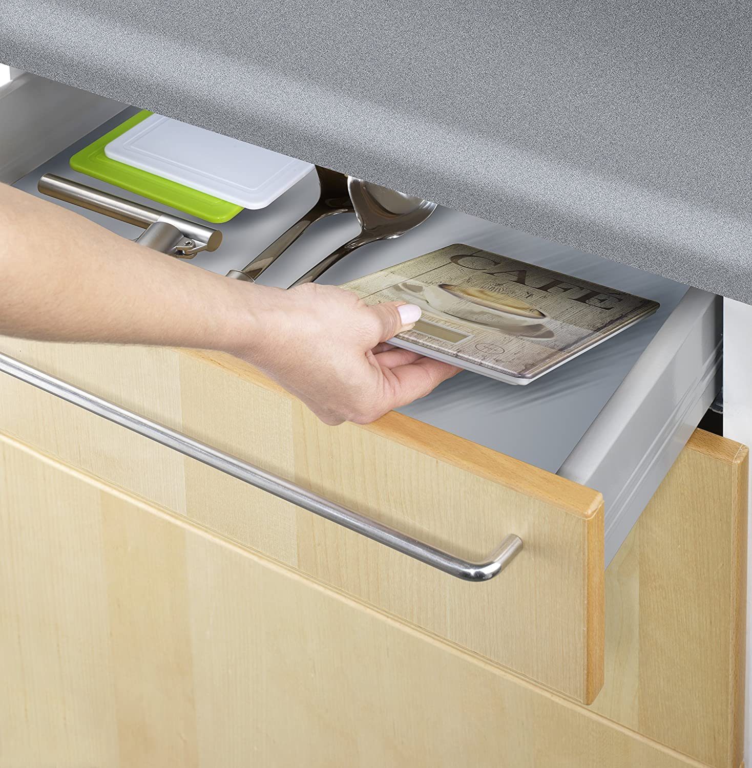 WENKO Küchenwaage Slim Café, Elektronische Küchenwaage Digitalwaage Sensor Tara-Funktion