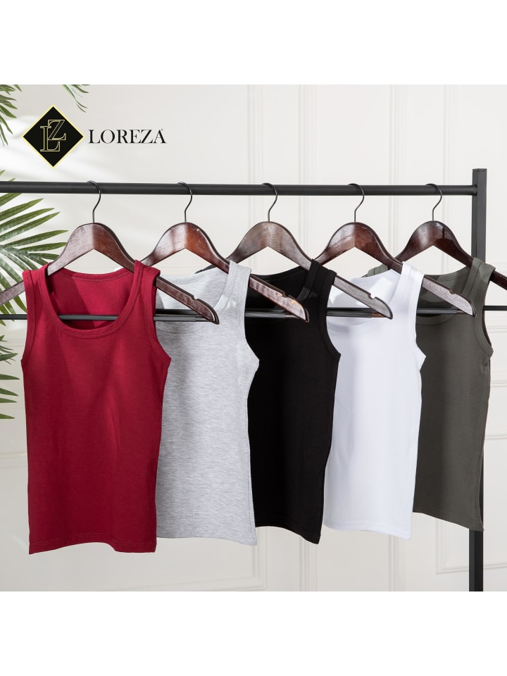 LOREZA 5er Set Unterhemden - Basics - Bunt günstig kaufen
