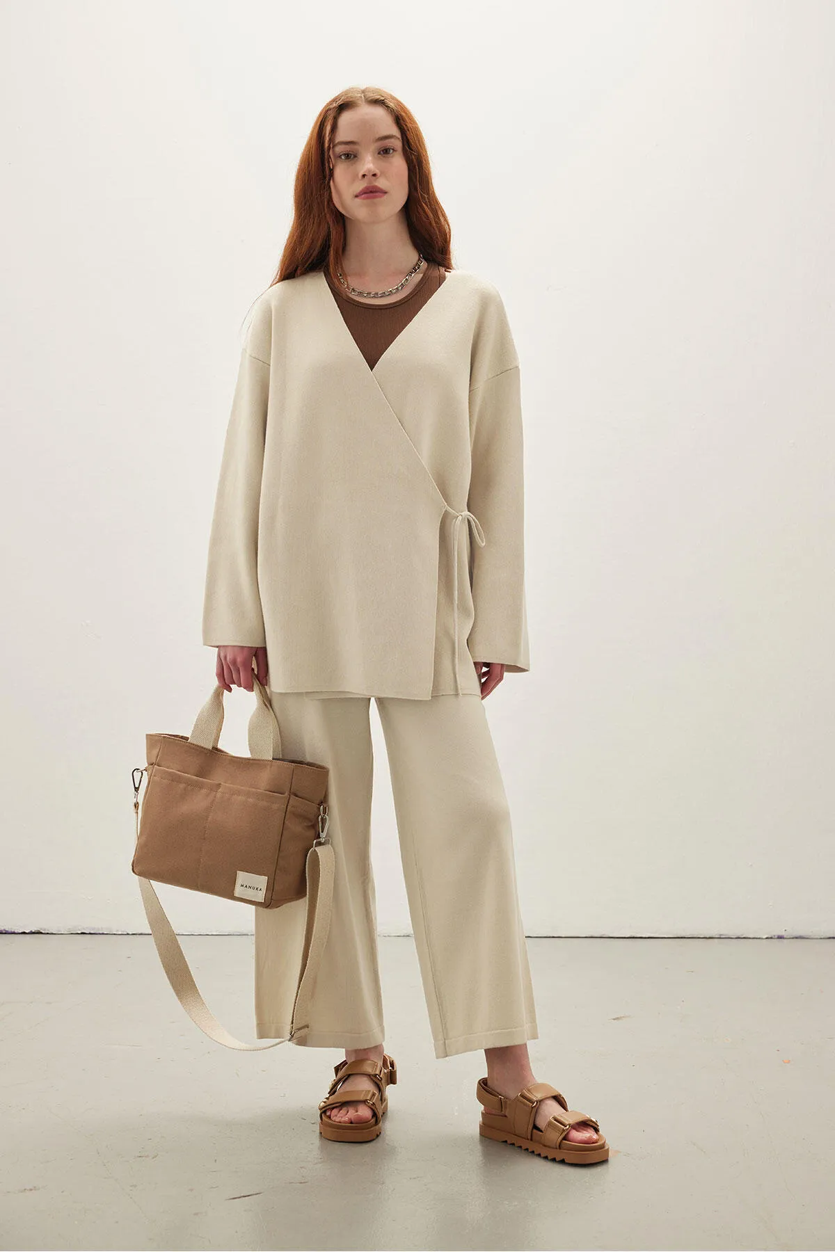 Manuka  Feinstrickhose Beige