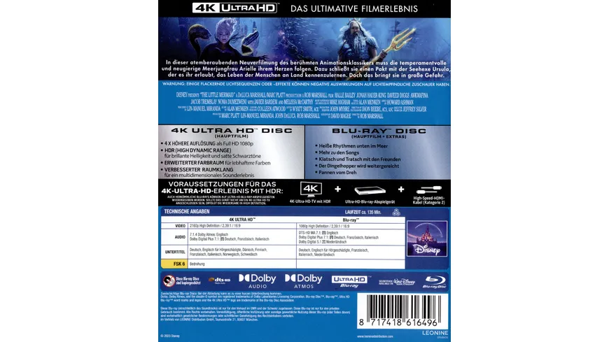 Arielle, die Meerjungfrau  (4K Ultra HD) (+ Blu-ray)