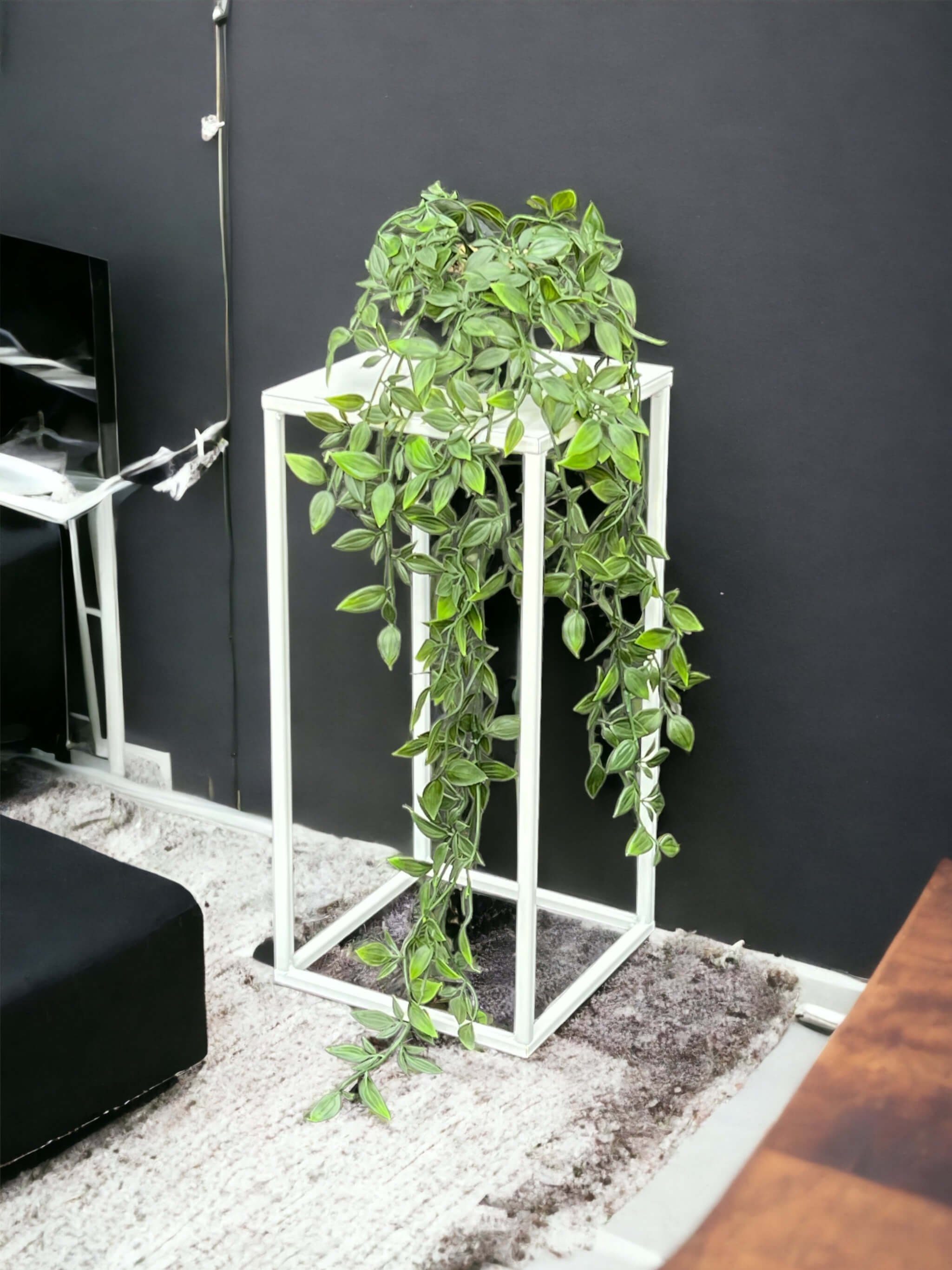 DanDiBo Blumenhocker Blumenhocker Metall Weiß Eckig 96484 Beistelltisch 42,5 - 82,5 cm