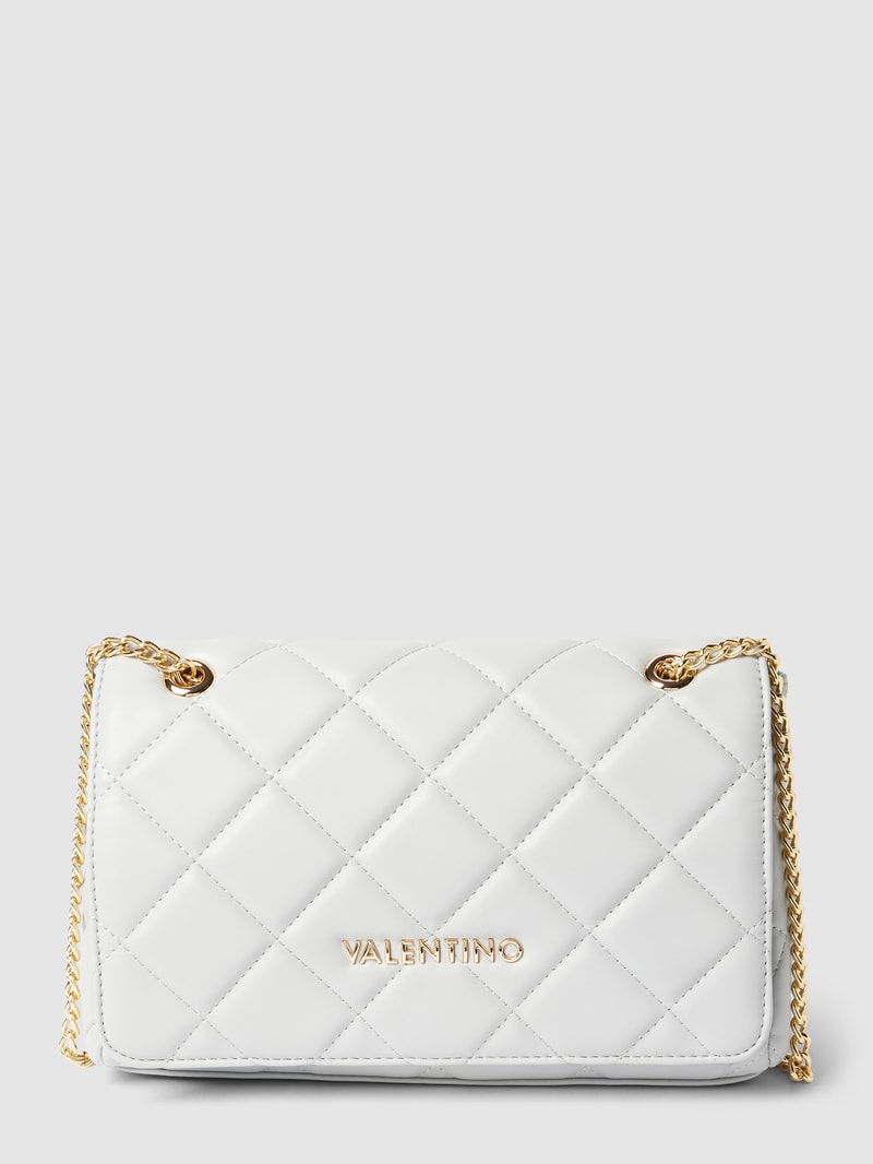 Crossbody Bag mit Label-Applikation Modell 'OCARINA' in hellgrau