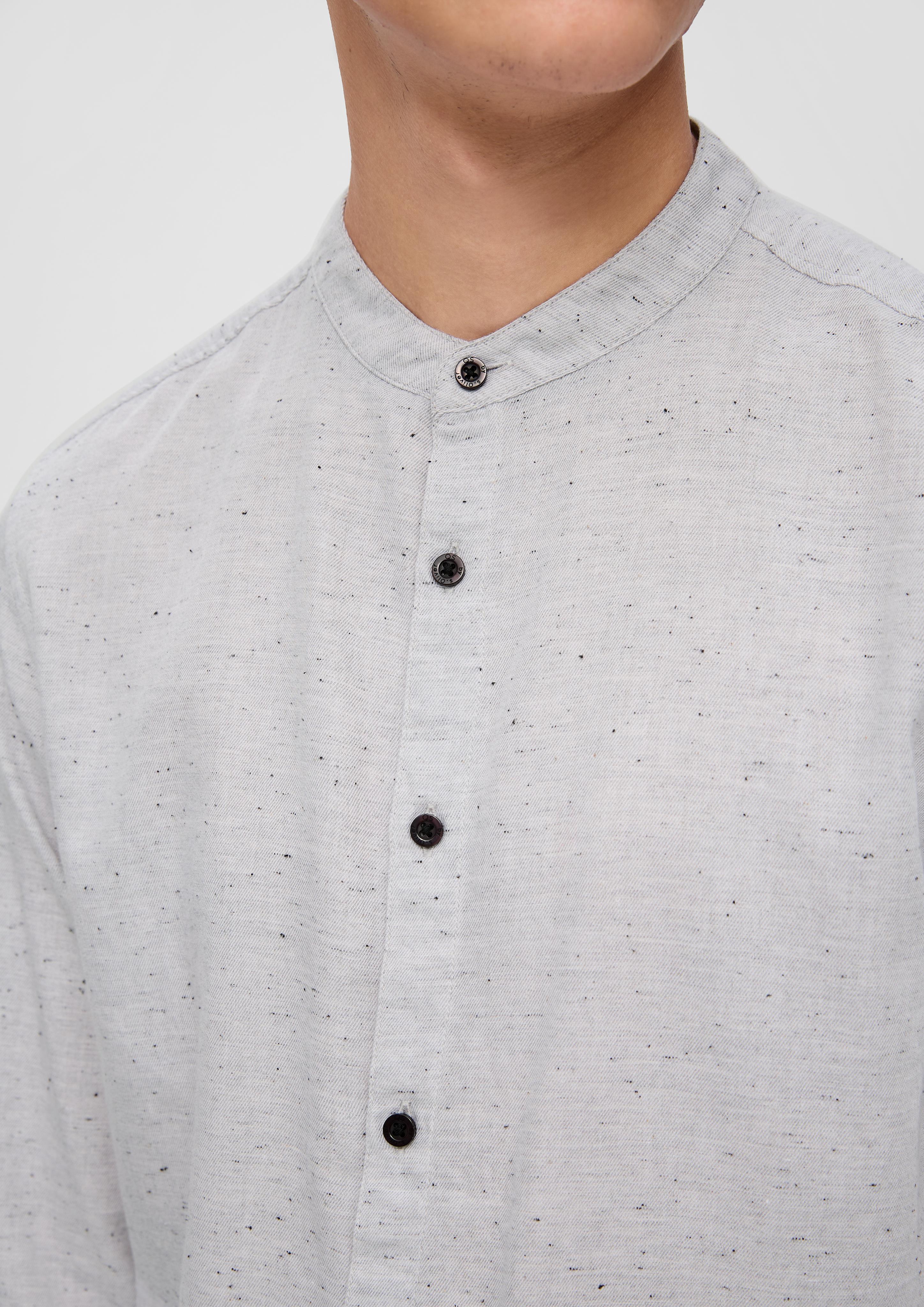 Slim: Meliertes Hemd mit Stehkragen  2134658-01W0