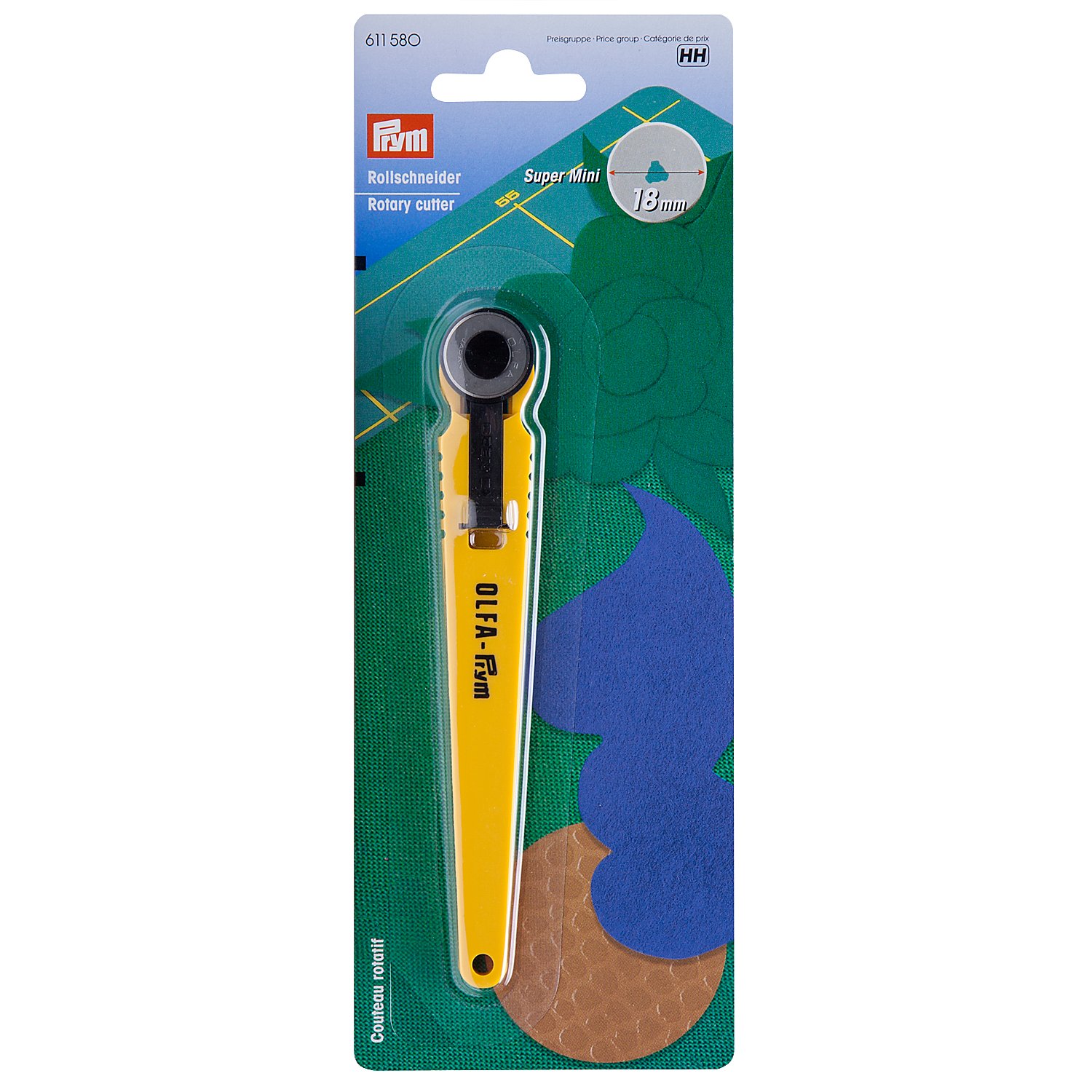 Prym Super Mini Rollschneider, Klingengröße: 18 mm Ø, Länge: 14 cm
