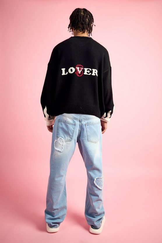 Kastiger Pullover mit V-Ausschnitt