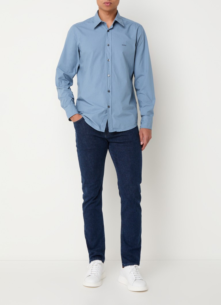 Jeansy Hugo Boss Delaware slim-fit, ciemne wyblaknięcie