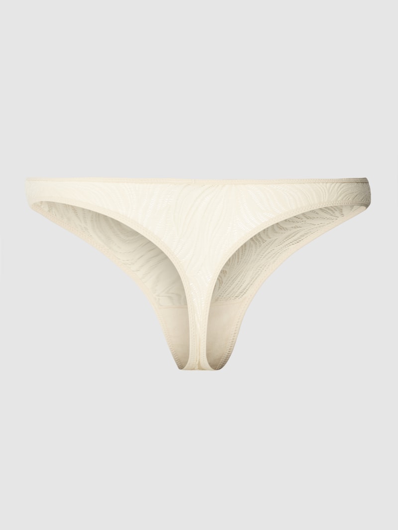 String mit Spitzen-Muster Modell 'Sheer Marquisette' in sand