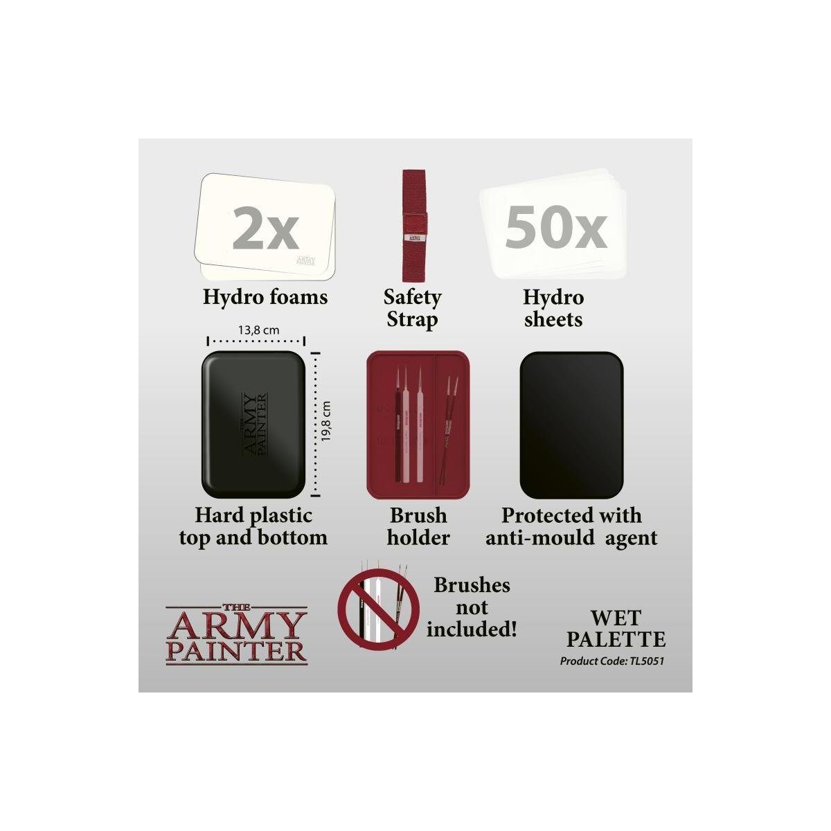 Army Painter Modellierwerkzeug TAPTL5051 - Wet Palette mit Hydroschaumplatten und Hydroplatten