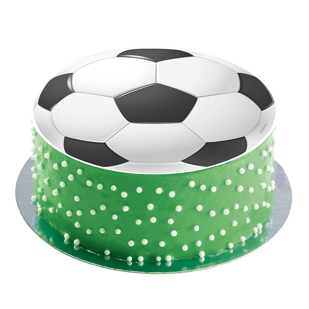 2er Set Fußball Essbarer Tortenaufleger + Mini-Törtchenaufleger
