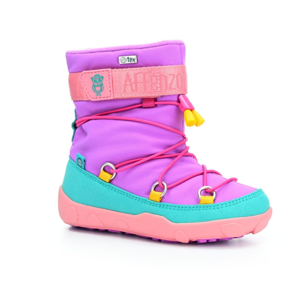 Affenzahn Schneestiefel Vegan Snowy Eule Pink Winterbarfußschuhe