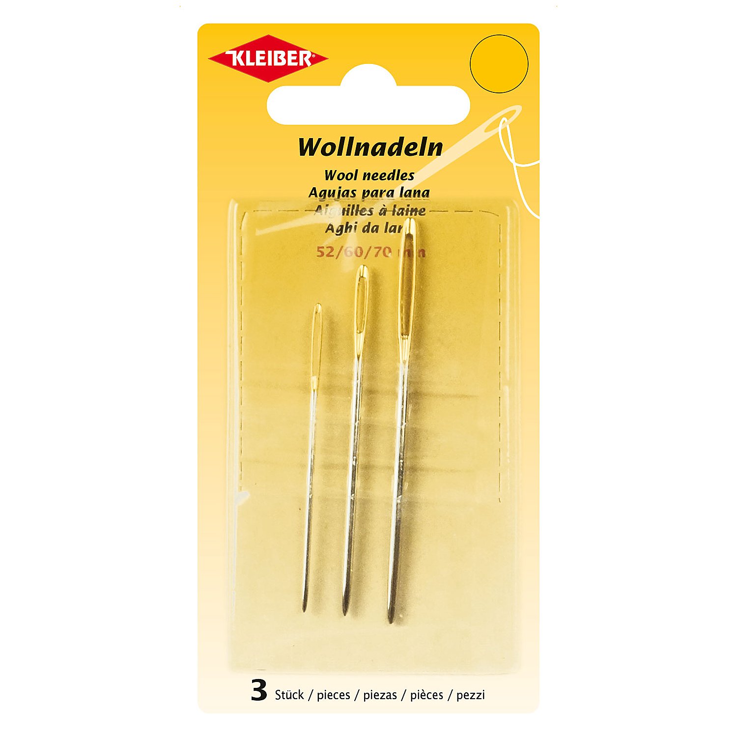 Kleiber Wollnadeln, Größe: 5,2–7 cm, Inhalt: 3 Stück