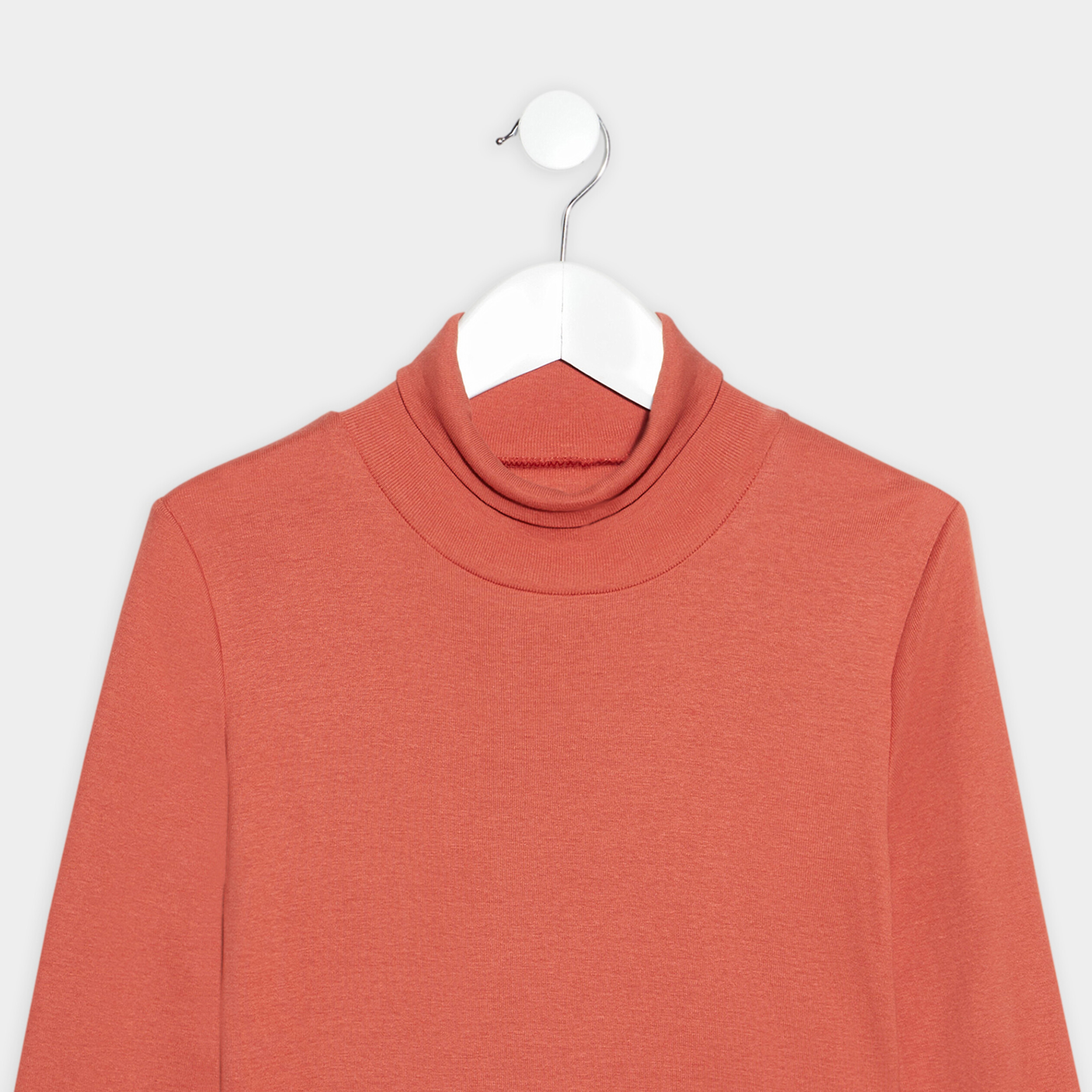 T-shirt col roulé manches longues terracotta garçon | La Halle