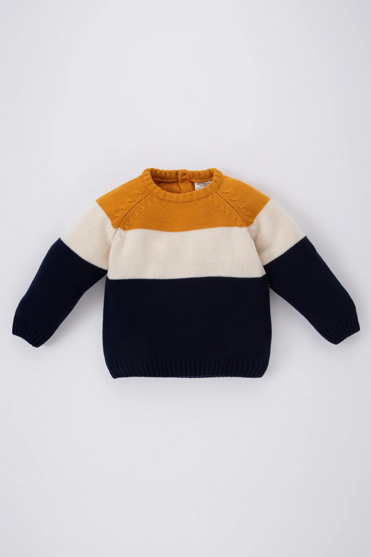 DeFacto  Baby-Jungen-Pullover mit Rundhalsausschnitt und Farbblockdesign