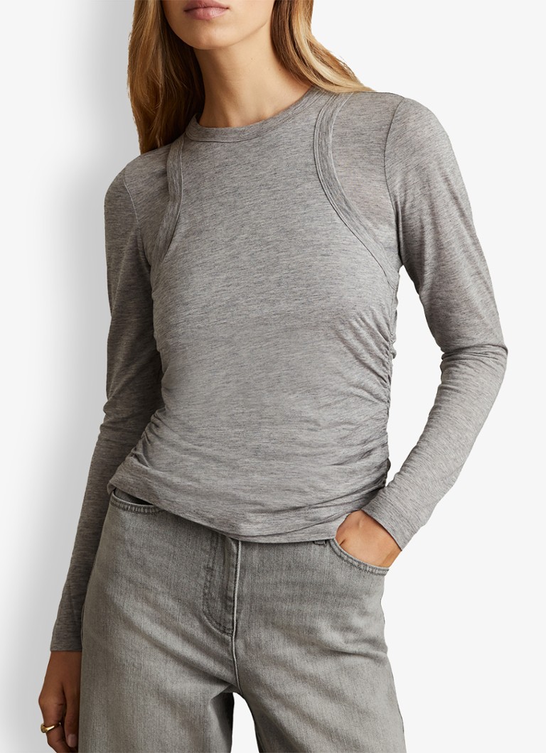 Reiss Charlie top in wool blend with mixed design