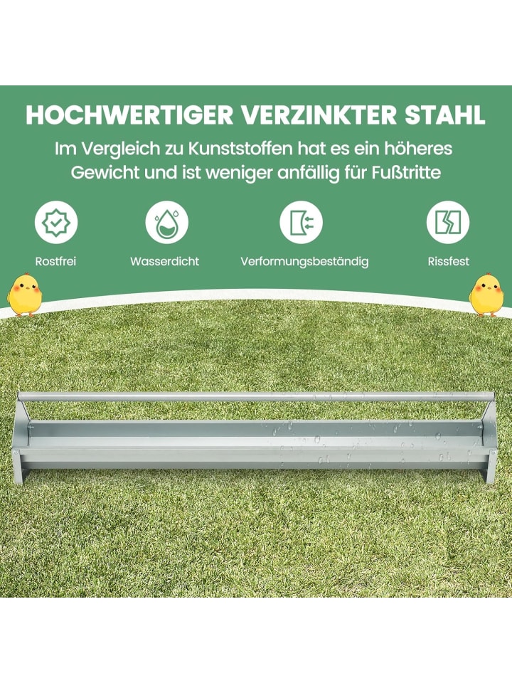 COSTWAY Futtertrog 15 L für 12 Hühner in Silber günstig kaufen onesize