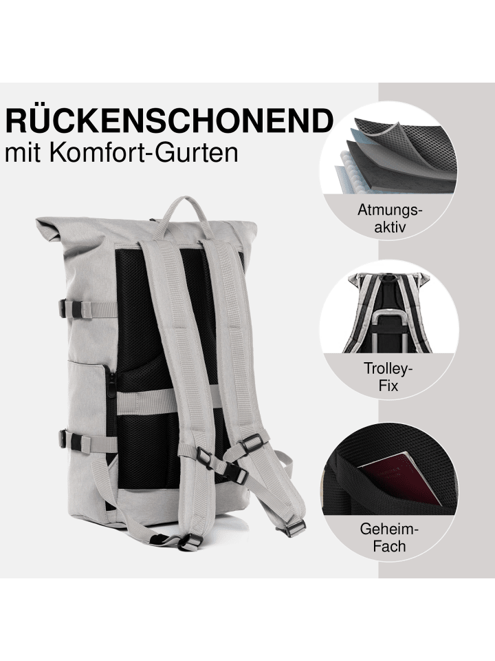 SONS OF ALOHA Rucksack XL RollTop Rucksack KANE erweiterbar| Laptop-Fach groß in weiß günstig kaufen onesize