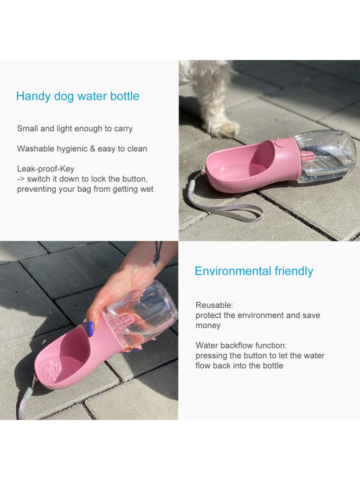 Intirilife Hunde Trinkflasche in Rosa günstig kaufen onesize