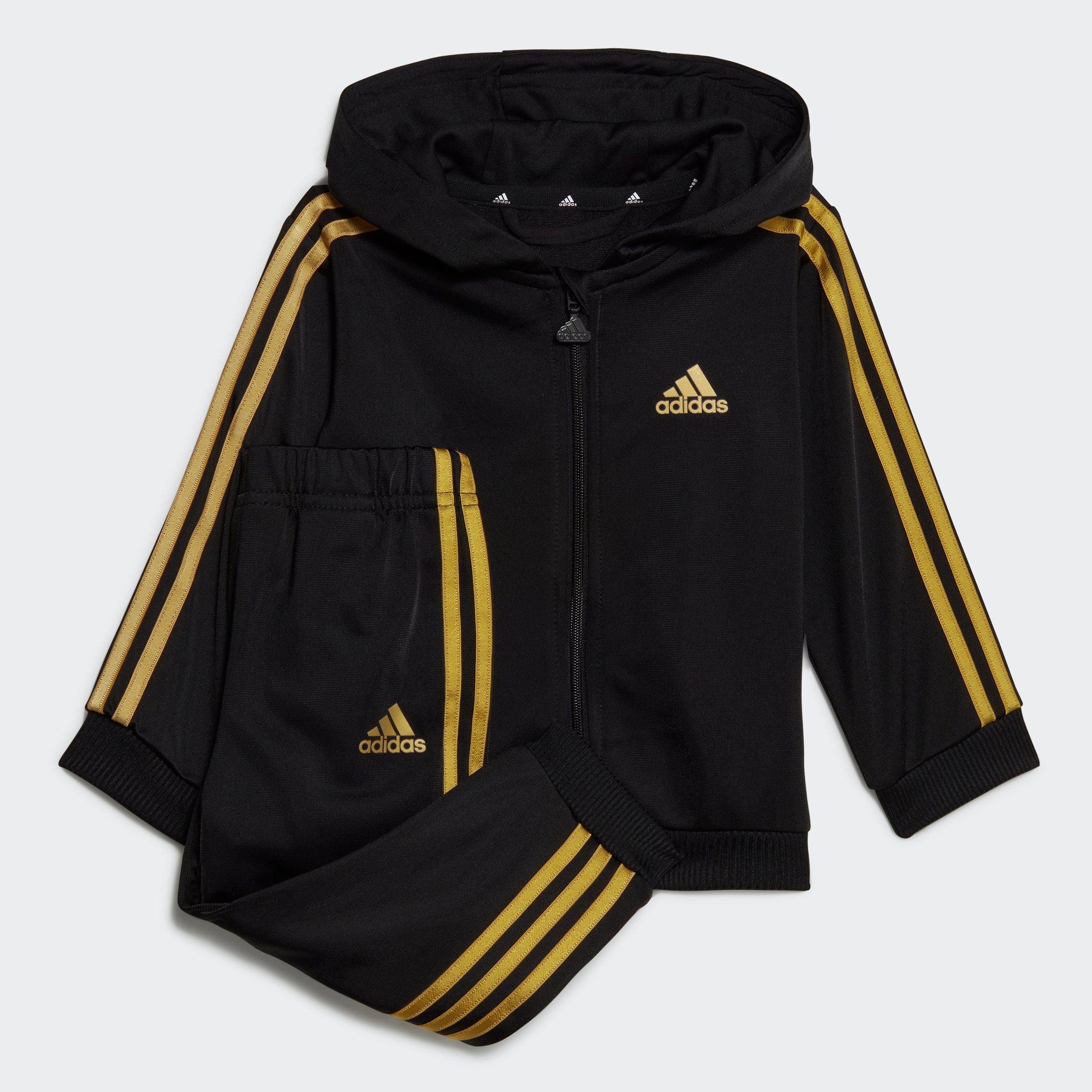 adidas Sportswear Trainingsanzug ESSENTIALS SHINY HOODED (2-tlg), für Babys und Kleinkinder