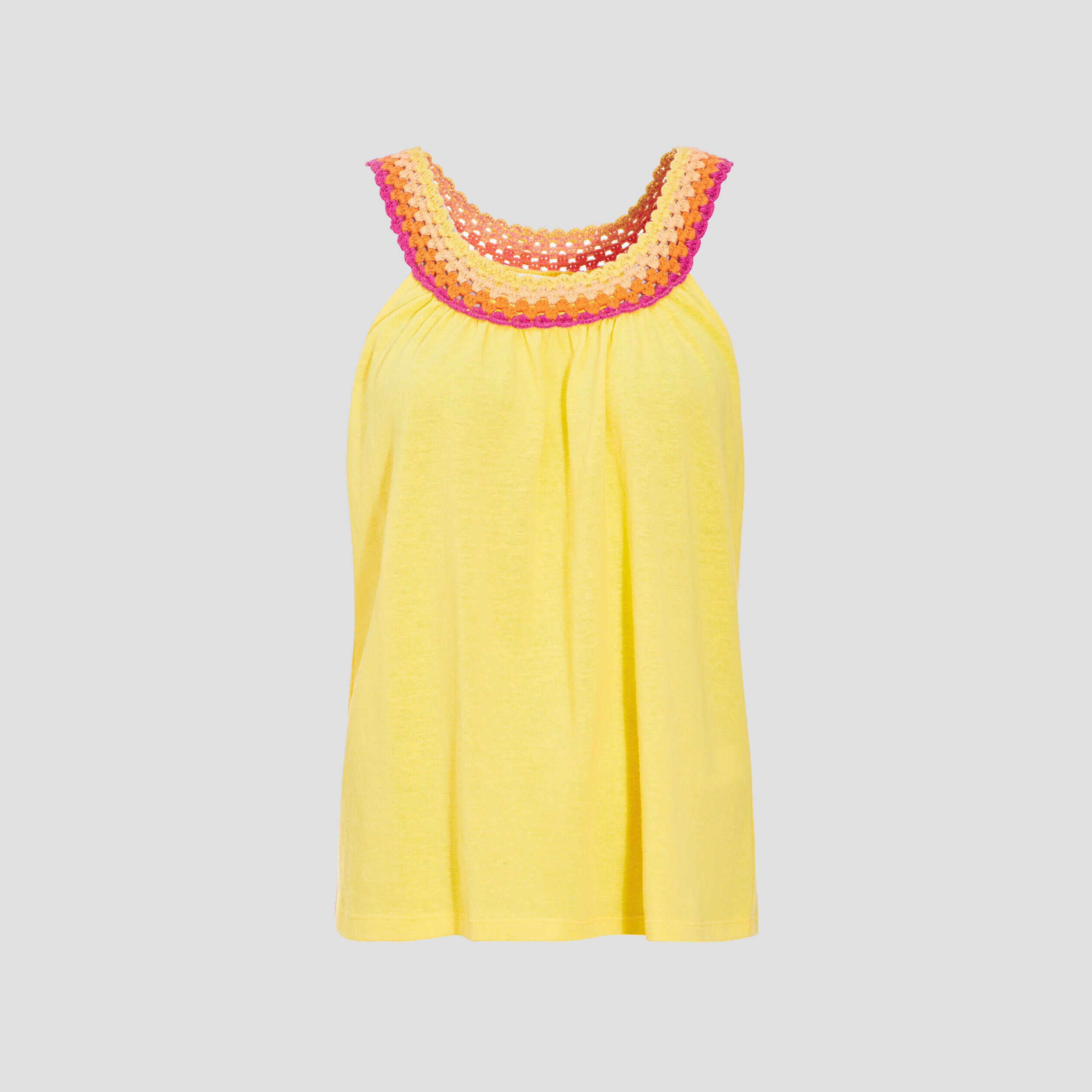 Débardeur col macramé jaune or femme | Cache Cache