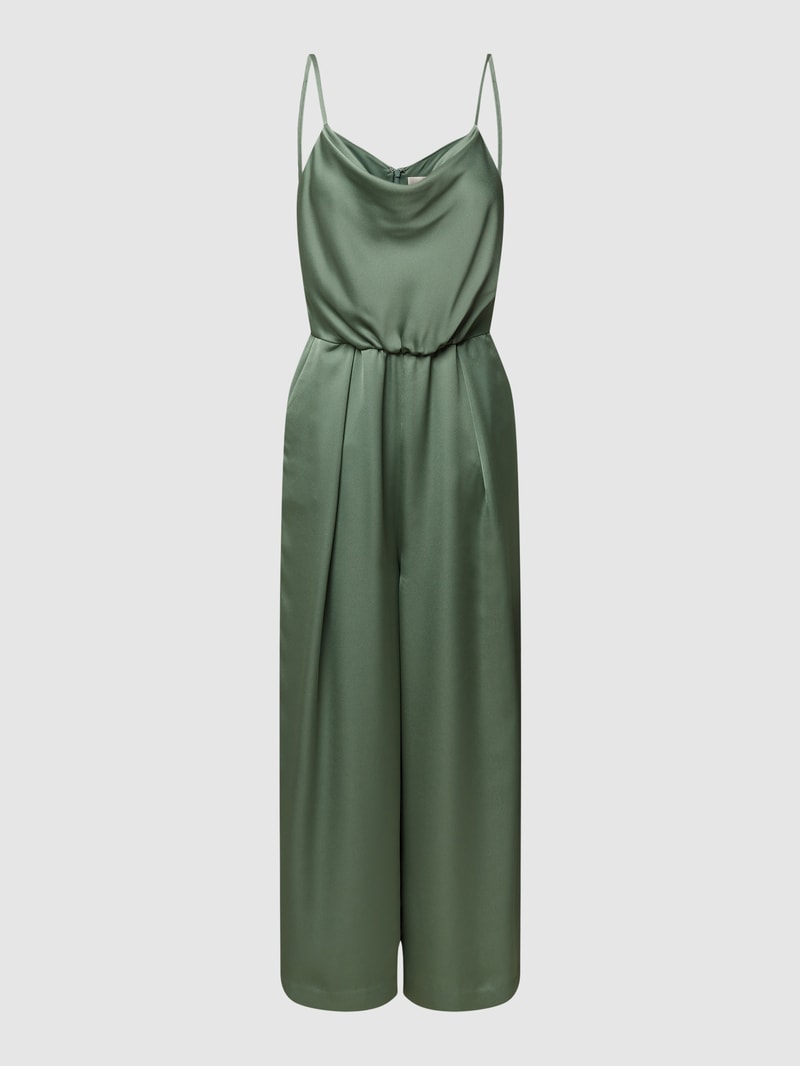 Jumpsuit mit Wasserfallausschnitt in grün