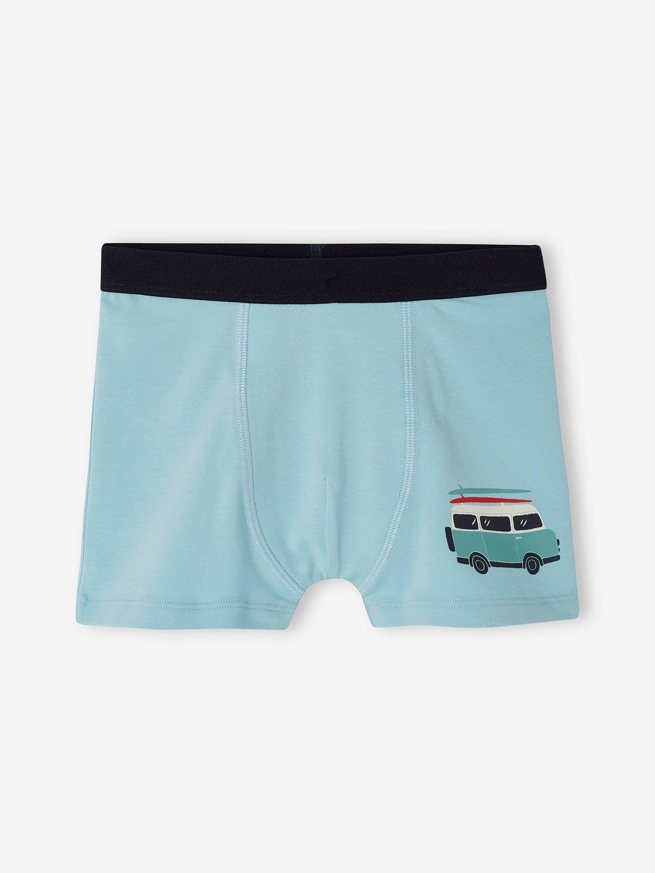 Vertbaudet 4er-Pack Jungen Boxershorts mit Bio-Baumwolle - aqua