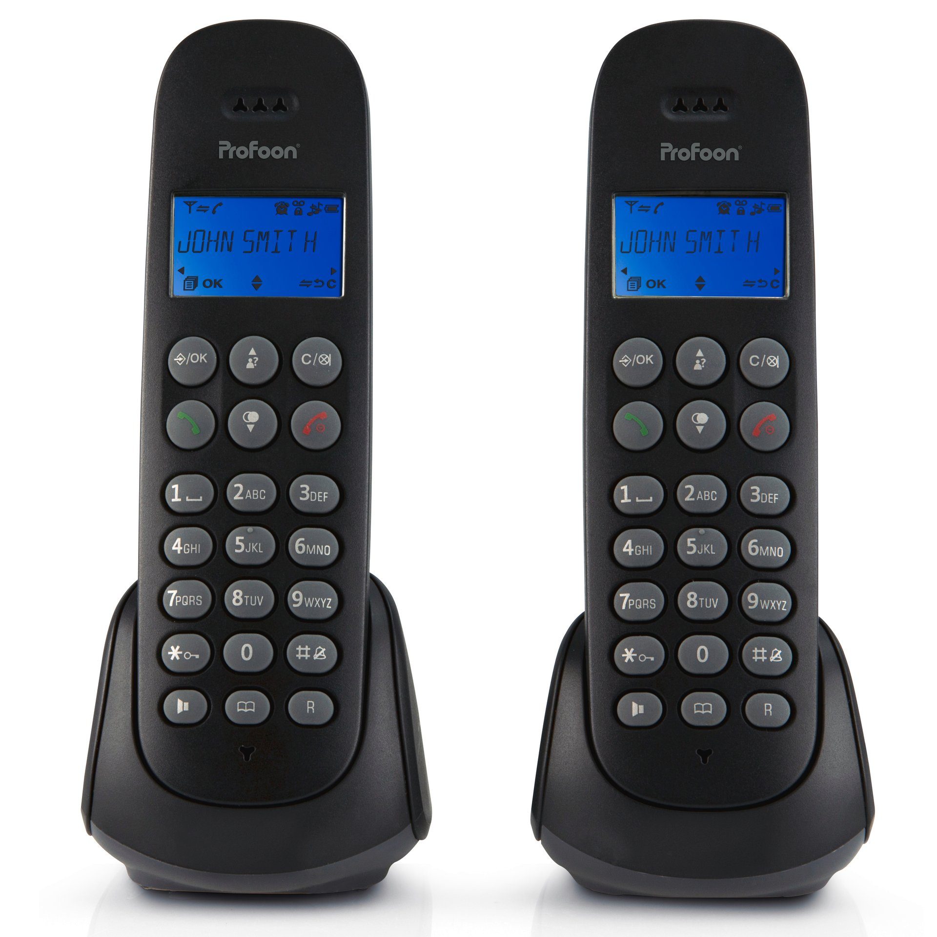 Profoon PDX-320 - DECT-Telefon mit 2 Mobilteilen Schnurloses DECT-Telefon