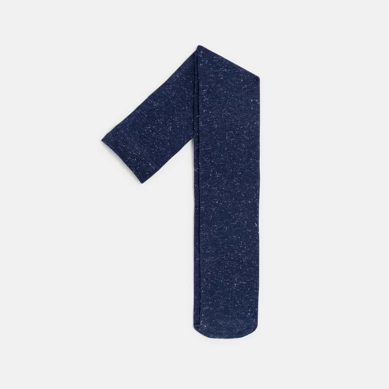 Collants chauds en tricot bleus fille