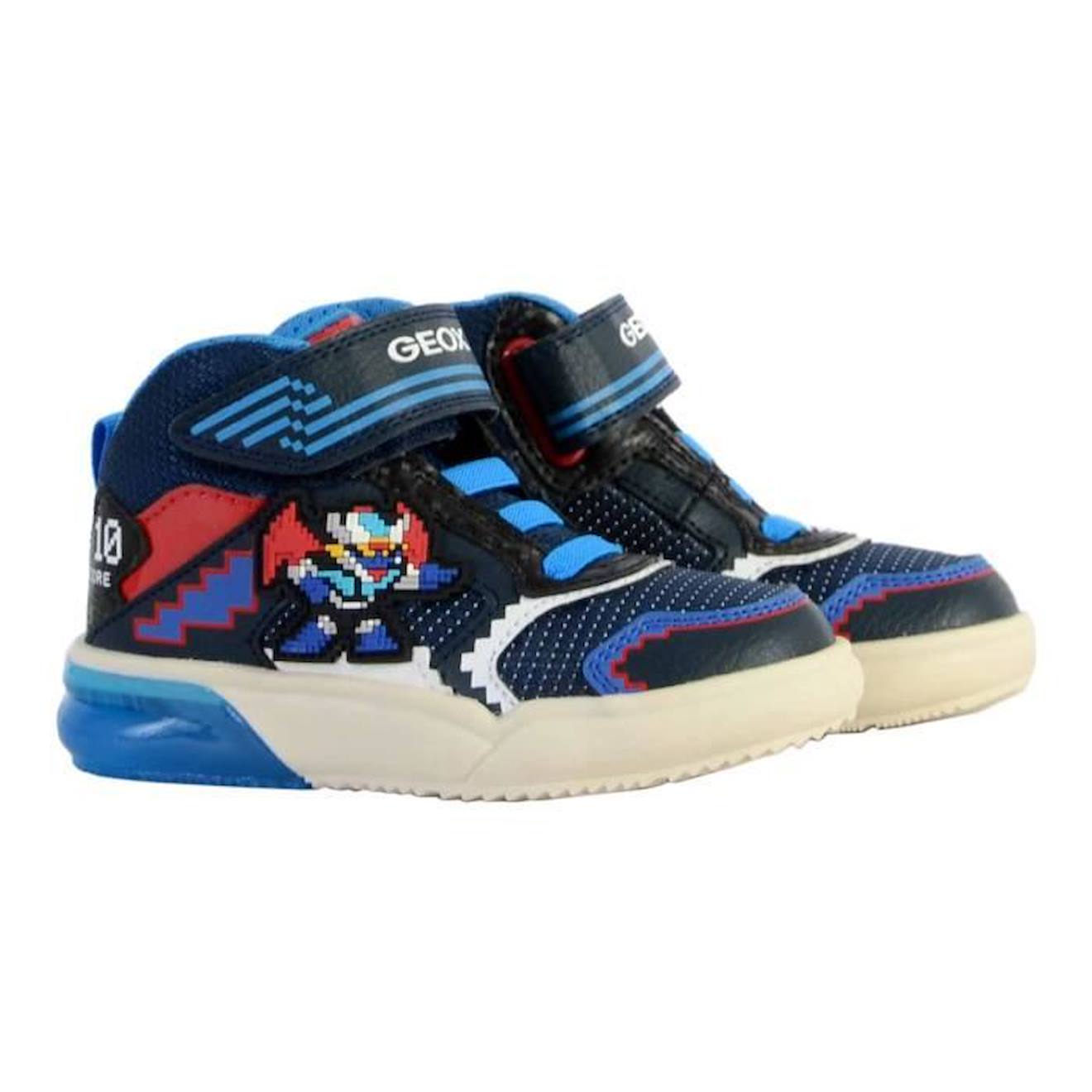 Basket Cuir Enfant Geox J Grayjay bleu