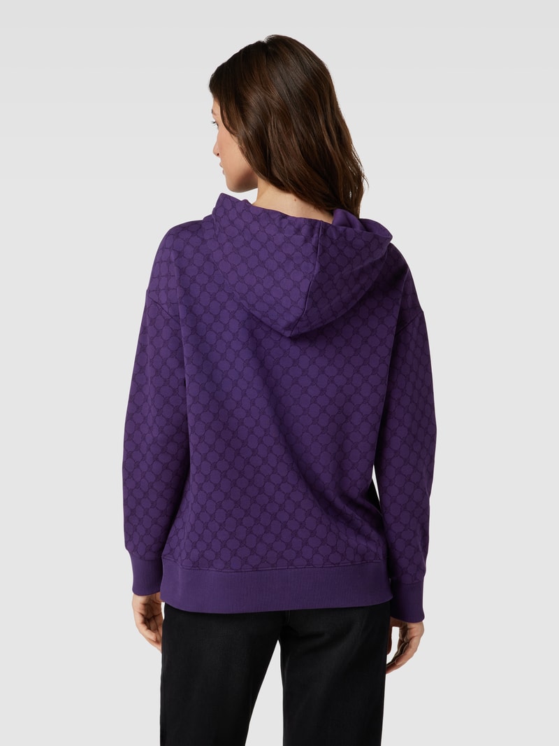 Hoodie mit Allover-Label-Print in lila