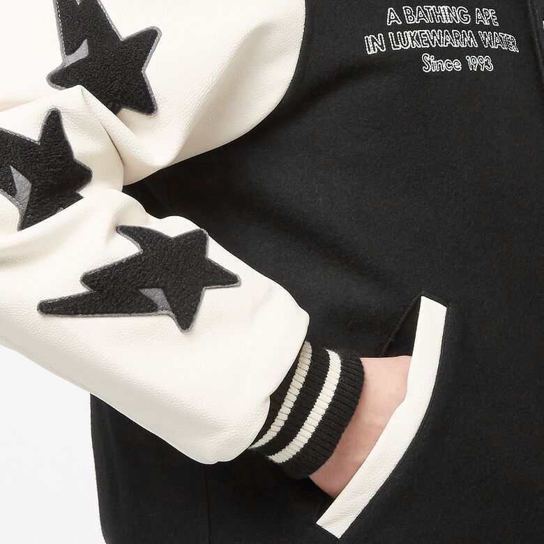 A Bathing Ape Relaxed Fit Varsity Jacket M black