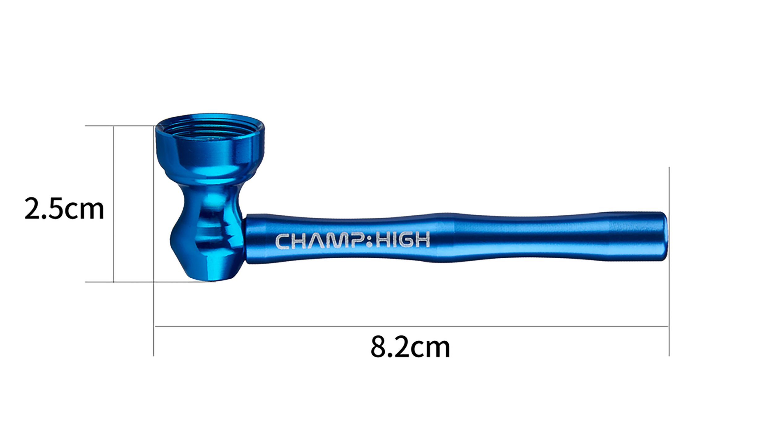 CHAMP HIGH Handpfeife MINI PFEIFE ALU 8,5cm lang + 5 Sieben CHAMP HIGH Tabakpfeife Tabak Pipe 83 (Kupfer)