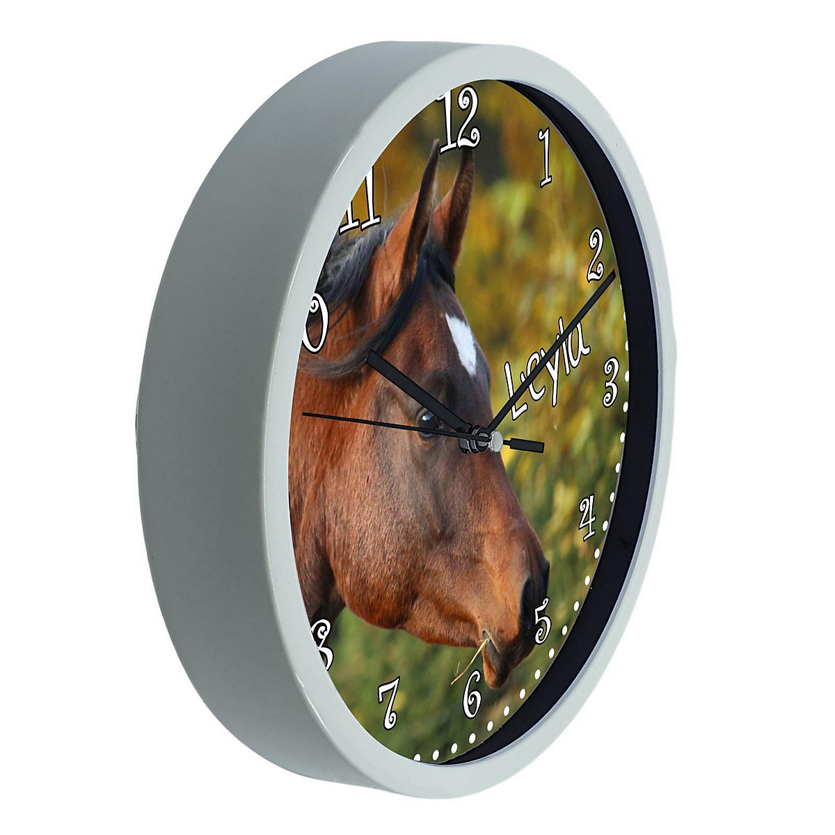 Kinder Wanduhr personalisiert mit Name Vollblut