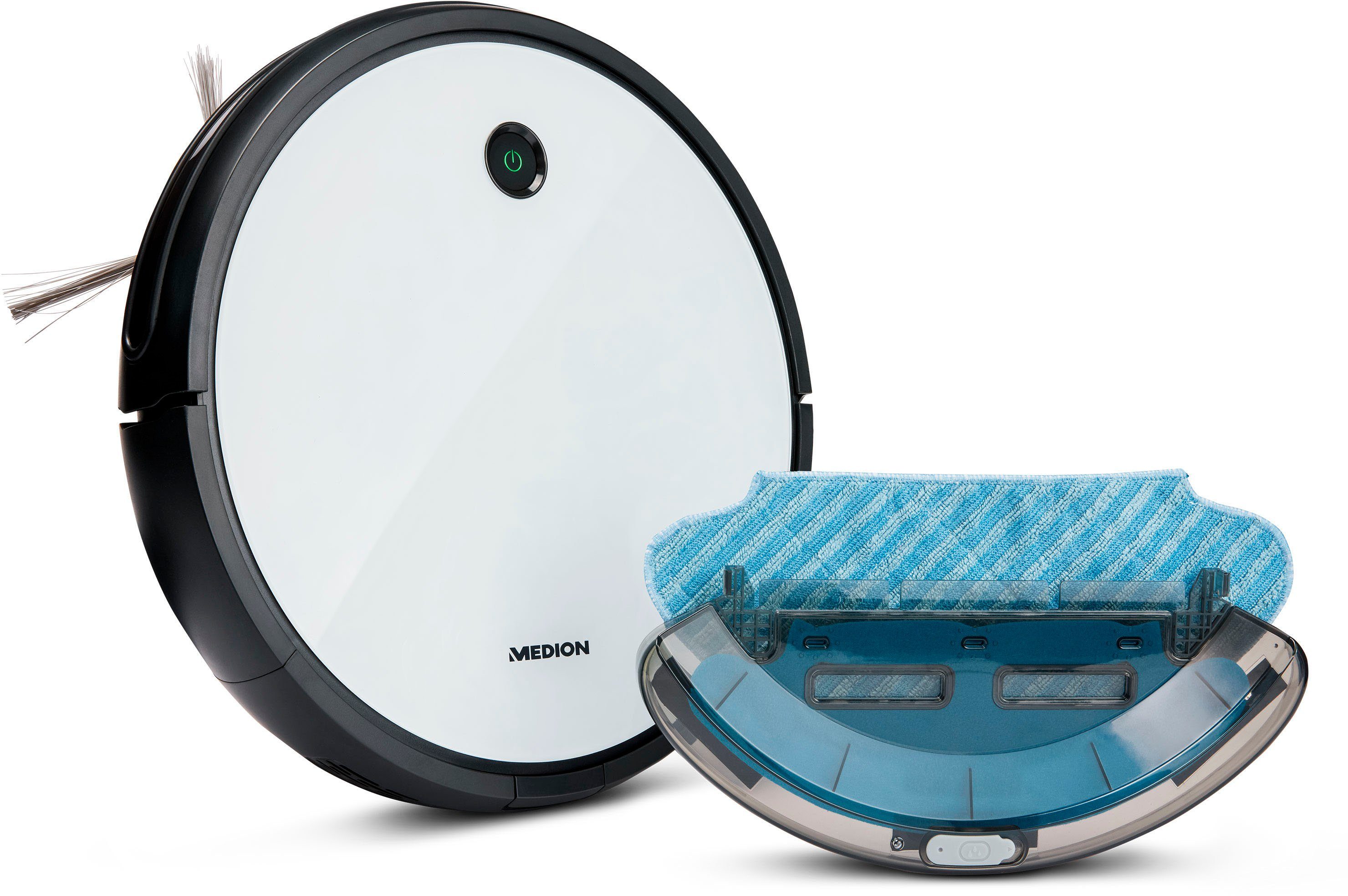 Medion® Nass-Trocken-Saugroboter S12 SW MD 20041, App + Alexa Steuerung, Betriebszeit bis zu 110 Min.