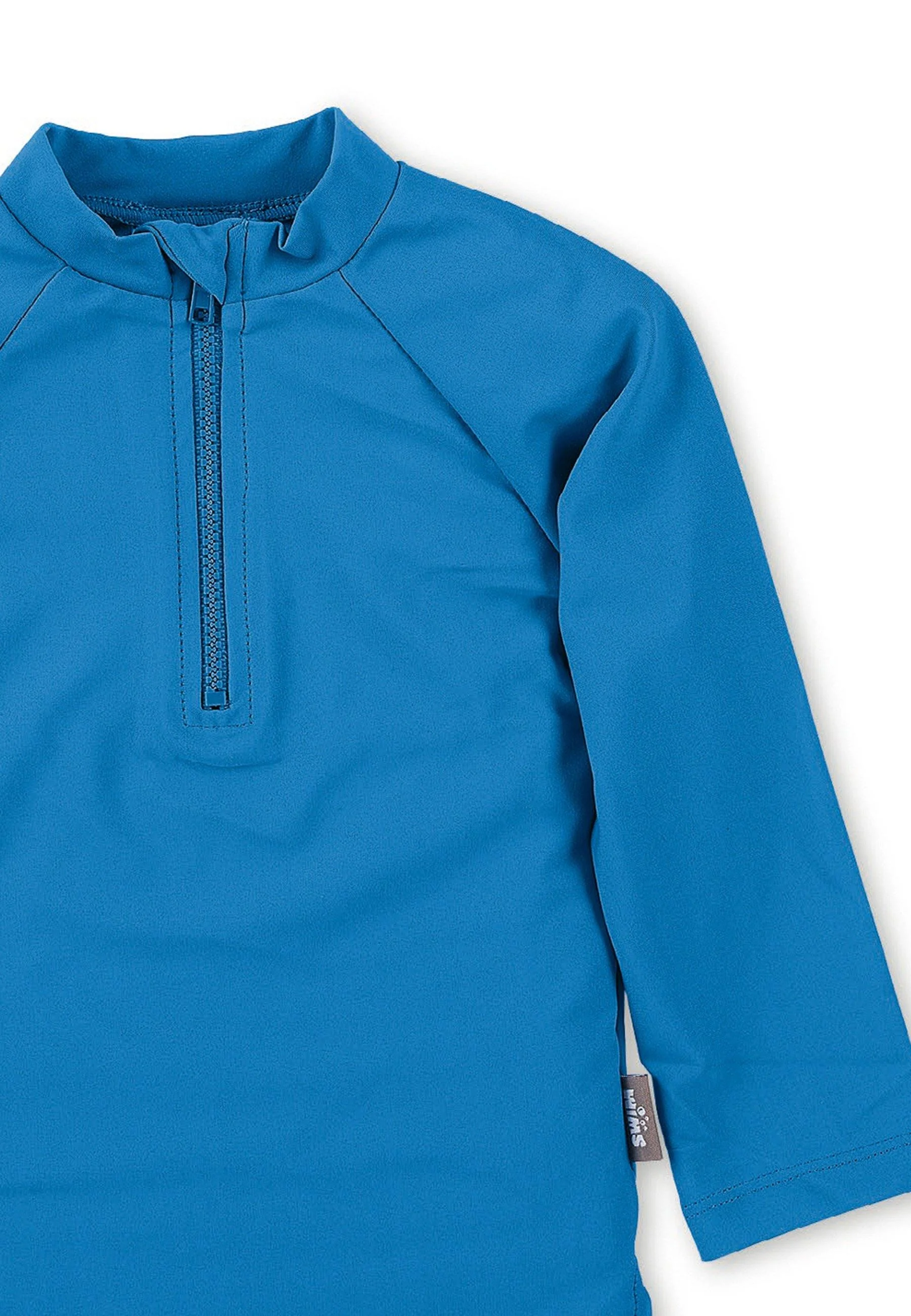 Langarm-Schwimmshirt uni in Blau, Marine, Magenta