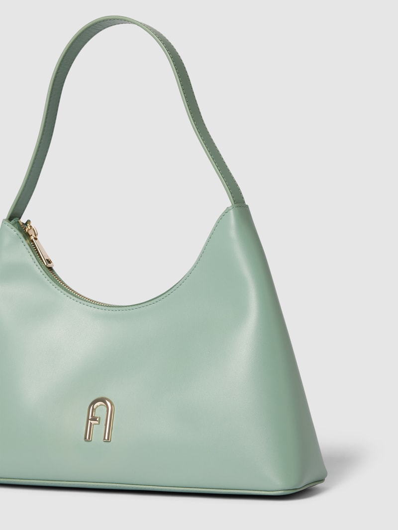 Handtasche mit Label-Detail Modell 'DIAMANTE' in lagune