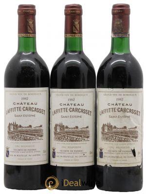 Château Laffitte Carcasset Cru Bourgeois  1982 - Lot de 3 Bouteilles
