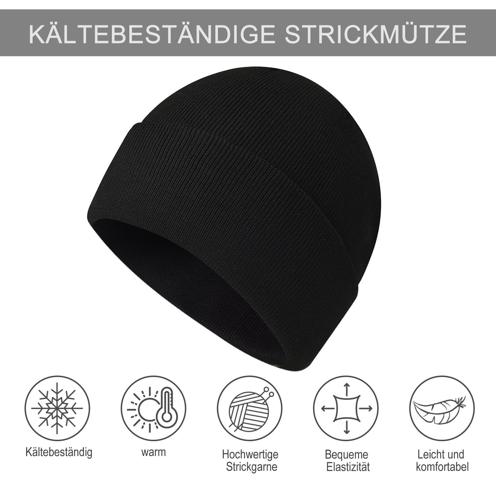CALIYO Strickmütze Wintermütze Herren Damen Strickmütze Beanie Mütze Wollmütze Winter Erwachsener klassisches Design Herrenmütze Weich Elastisch