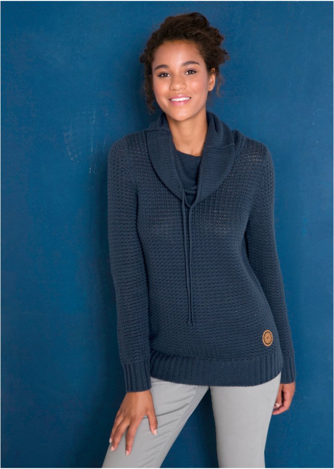 Rollkragenpullover mit Kordeln