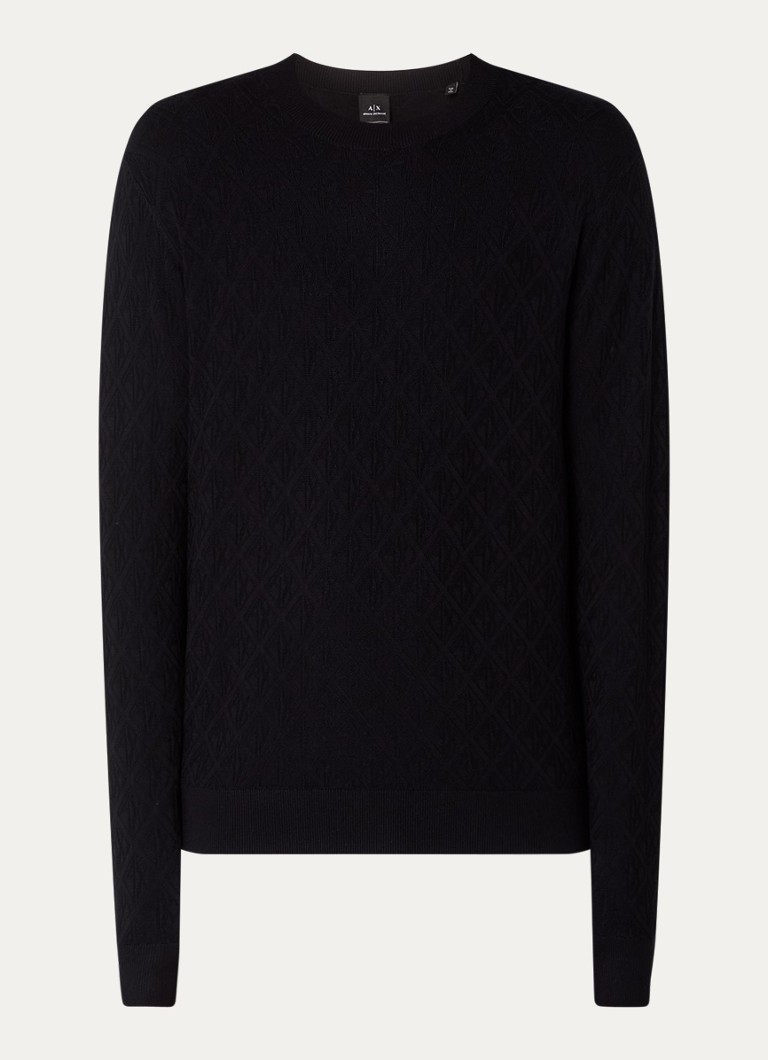Armani Exchange Fine-knit pullover with knitted-in logo print
