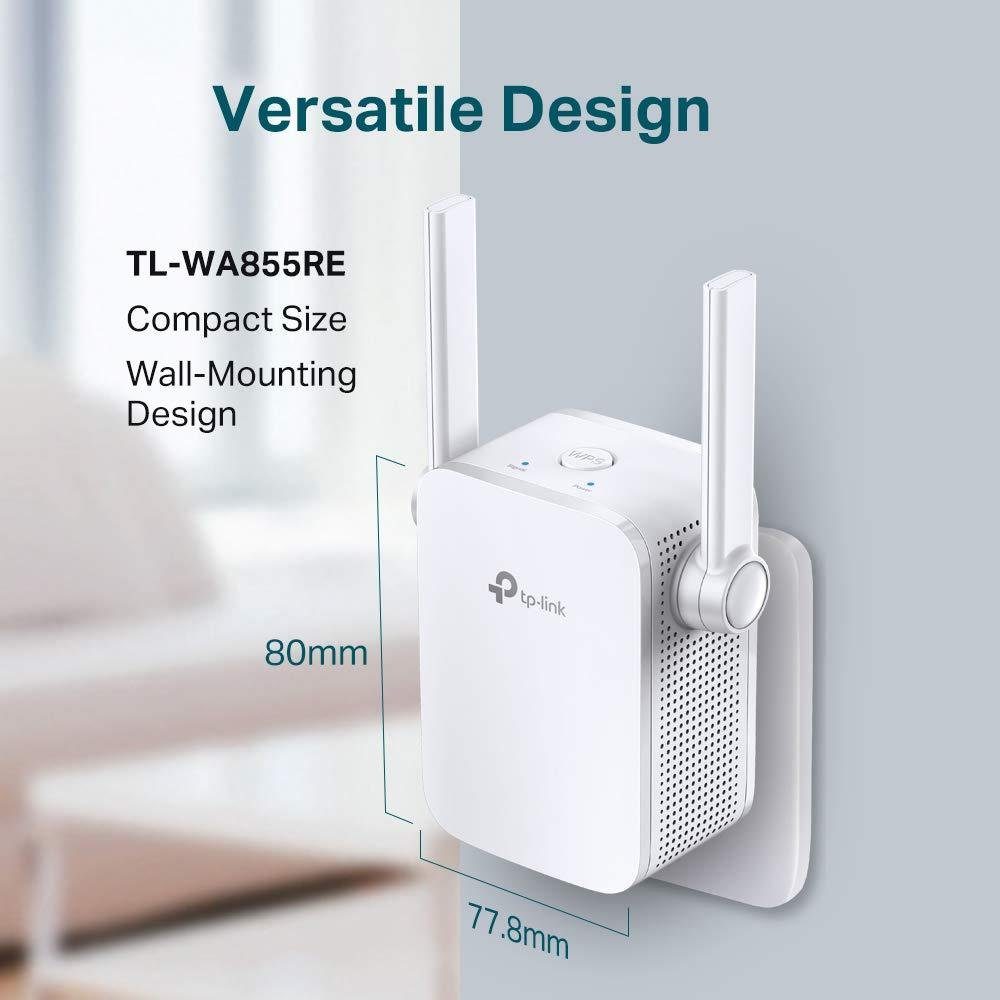 TP-Link TL-WA855RE WLAN-Repeater, bis 300 Mbit/s, WLAN Verstärker, LAN Port, WPS