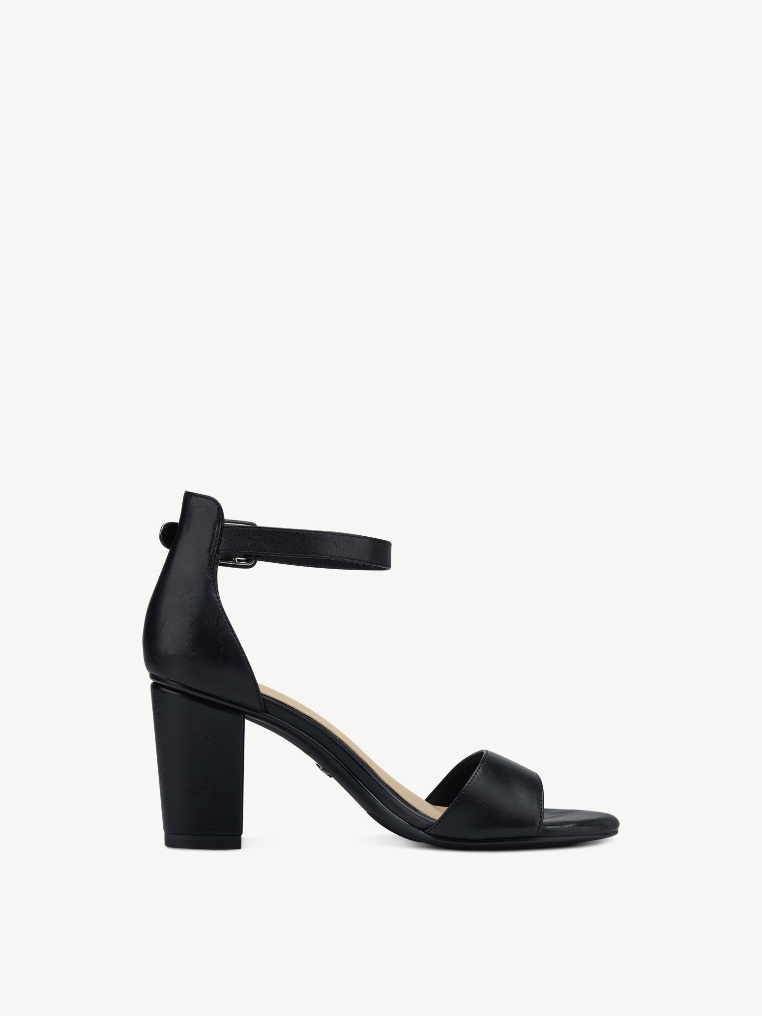 Sandale à talon en cuir - noir