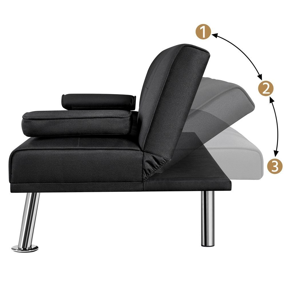 Yaheetech Schlafsofa Klappbares Couch Sofa mit Schlaffunktion Bettsofa, Liegefläche von 167 × 94 cm fürs Wohnzimmer/Schlafzimmer/Gästezimmer
