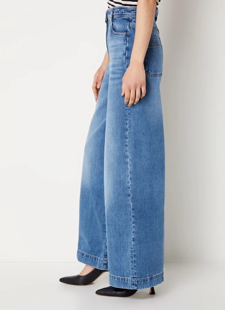 Jeans Sessùn Captain a vita alta e gamba larga, lavaggio medio