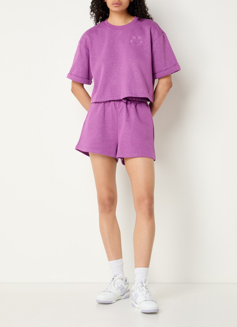 Pantaloncini da jogging a vita alta e taglio dritto con paillettes del marchio Refined Department Solei