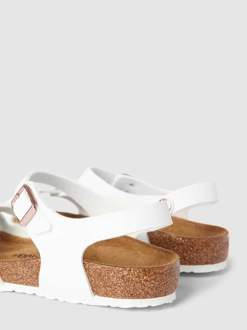 Sandalen mit Dornschließen Modell 'Rio' in weiß