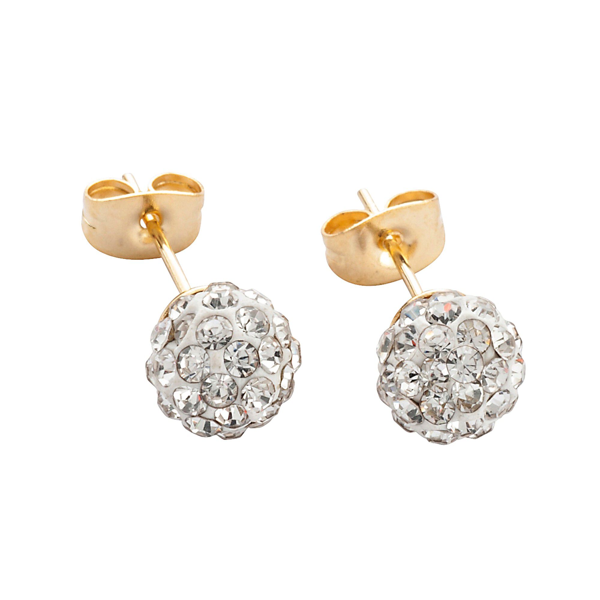 Boucles d'oreilles strass et dorées or fin