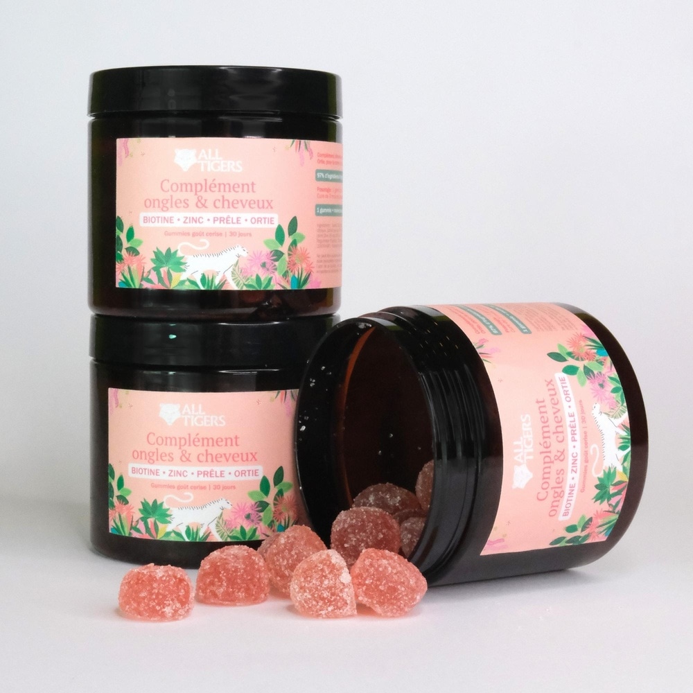 All Tigers COMPLEMENTS ONGLES & CHEVEUX - 30 GUMMIES | CURE 1 MOIS Complément alimentaire